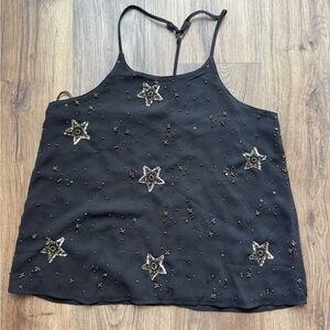 Free People Black Star Embellished Women's Top